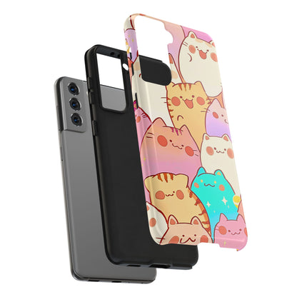 Kawaii Chubby Adorable Cats Tough Phone Case | Animals