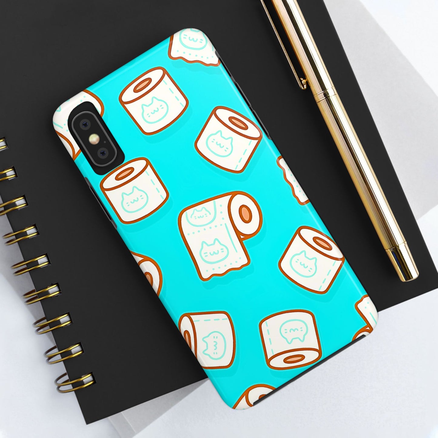 Funda resistente para teléfono con estampado de papel higiénico kawaii | Estética