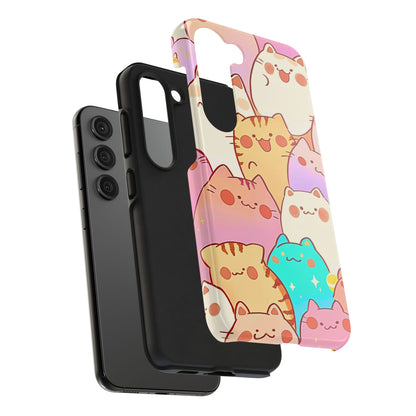 Kawaii Chubby Adorable Cats Tough Phone Case | Animals