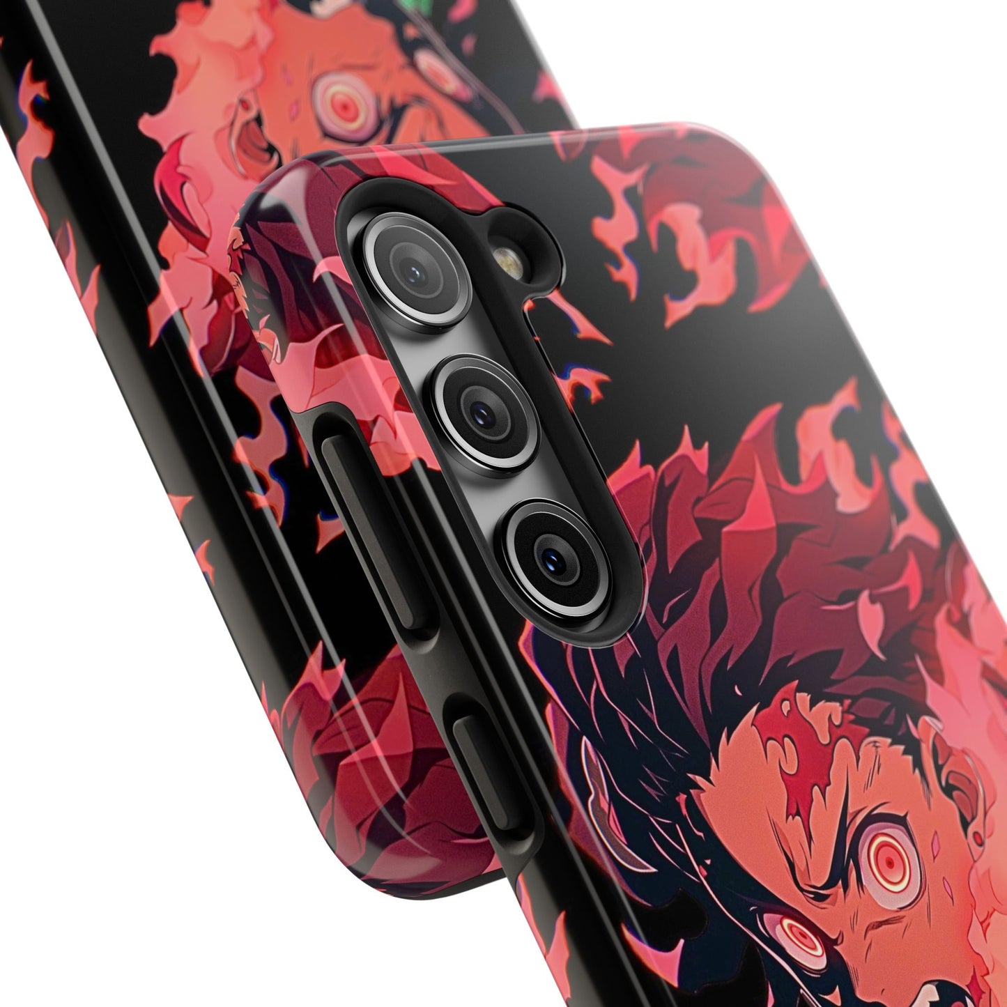 Tanjiro Kamado Flamed Style Black Tough Phone Case | Anime - Demon Slayer