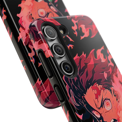 Tanjiro Kamado Flamed Style Black Tough Phone Case | Anime - Demon Slayer