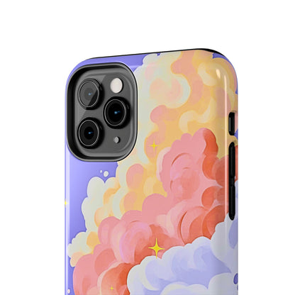 Funda resistente para teléfono con diseño de nubes de colores de ensueño | Estética