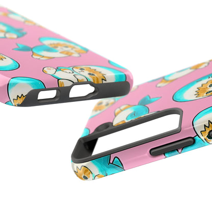Pink Cute Shark Cats Pattern Tough Phone Case | Animals