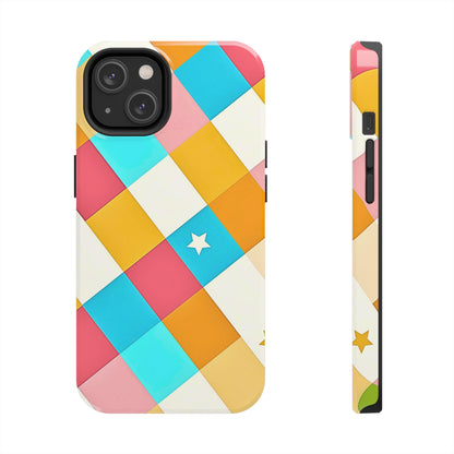 Vibrant Preppy Checkered Tough Phone Case | Aesthetic