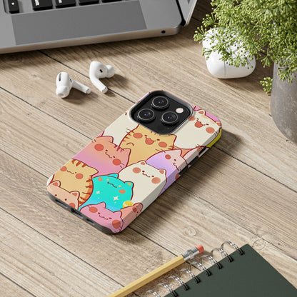 Kawaii Chubby Adorable Cats Tough Phone Case | Animals
