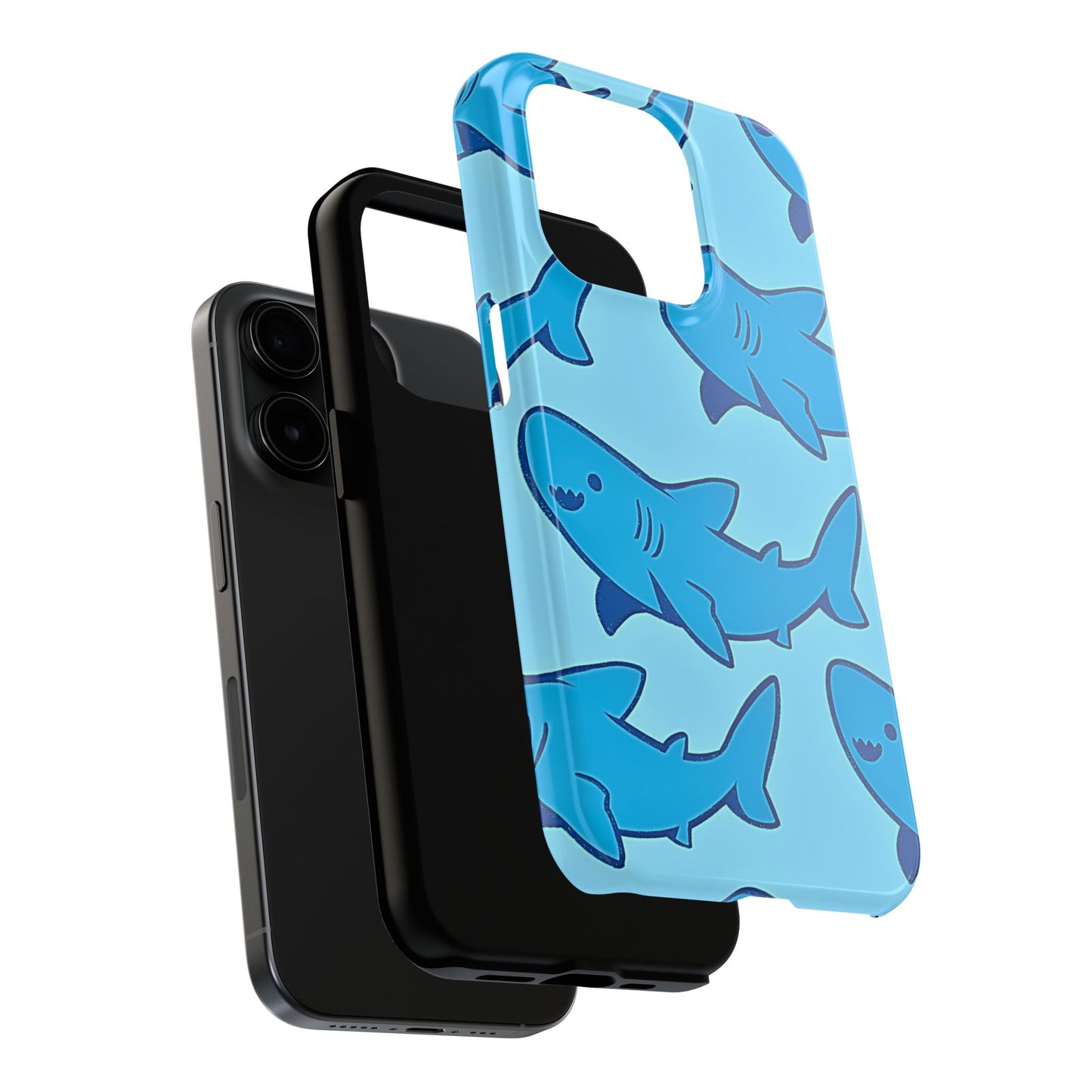 Smiley Shark Fun Pattern Tough Phone Case | Animals