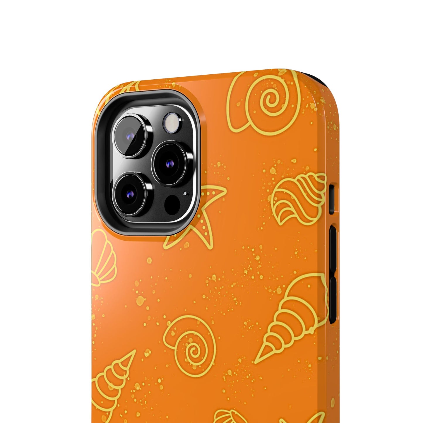 Funda resistente para teléfono con diseño de conchas naranjas | Estética