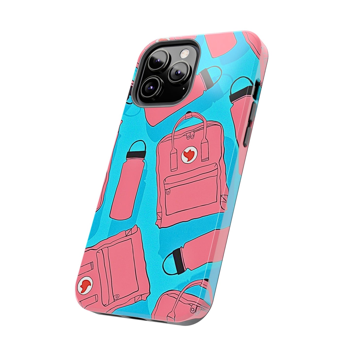 VSCO Kanken Backpack Water Bottle Pink & Blue Tough Phone Case | Aesthetic
