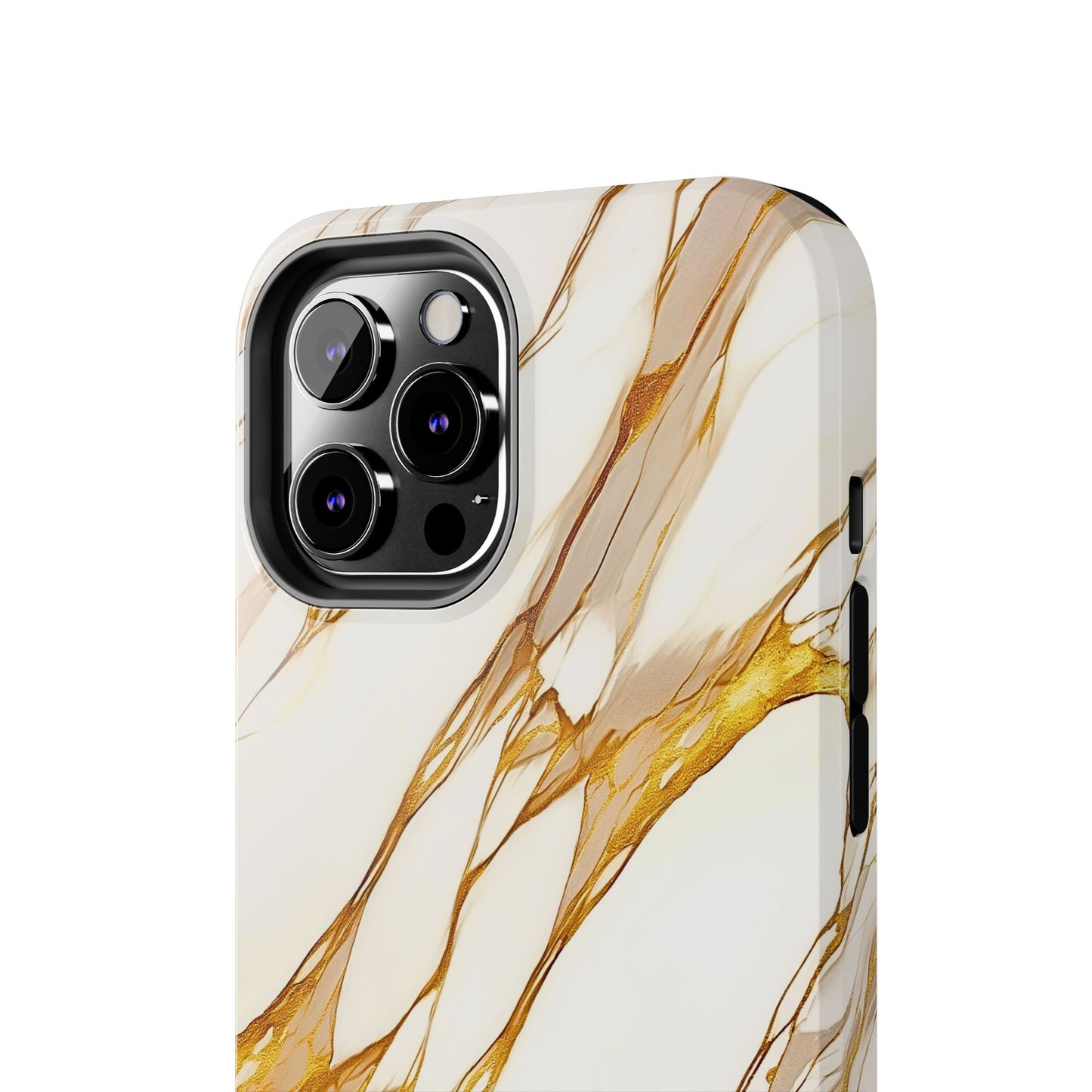 Funda/Cubierta resistente para teléfono con textura de mármol dorado de lujo | Estética