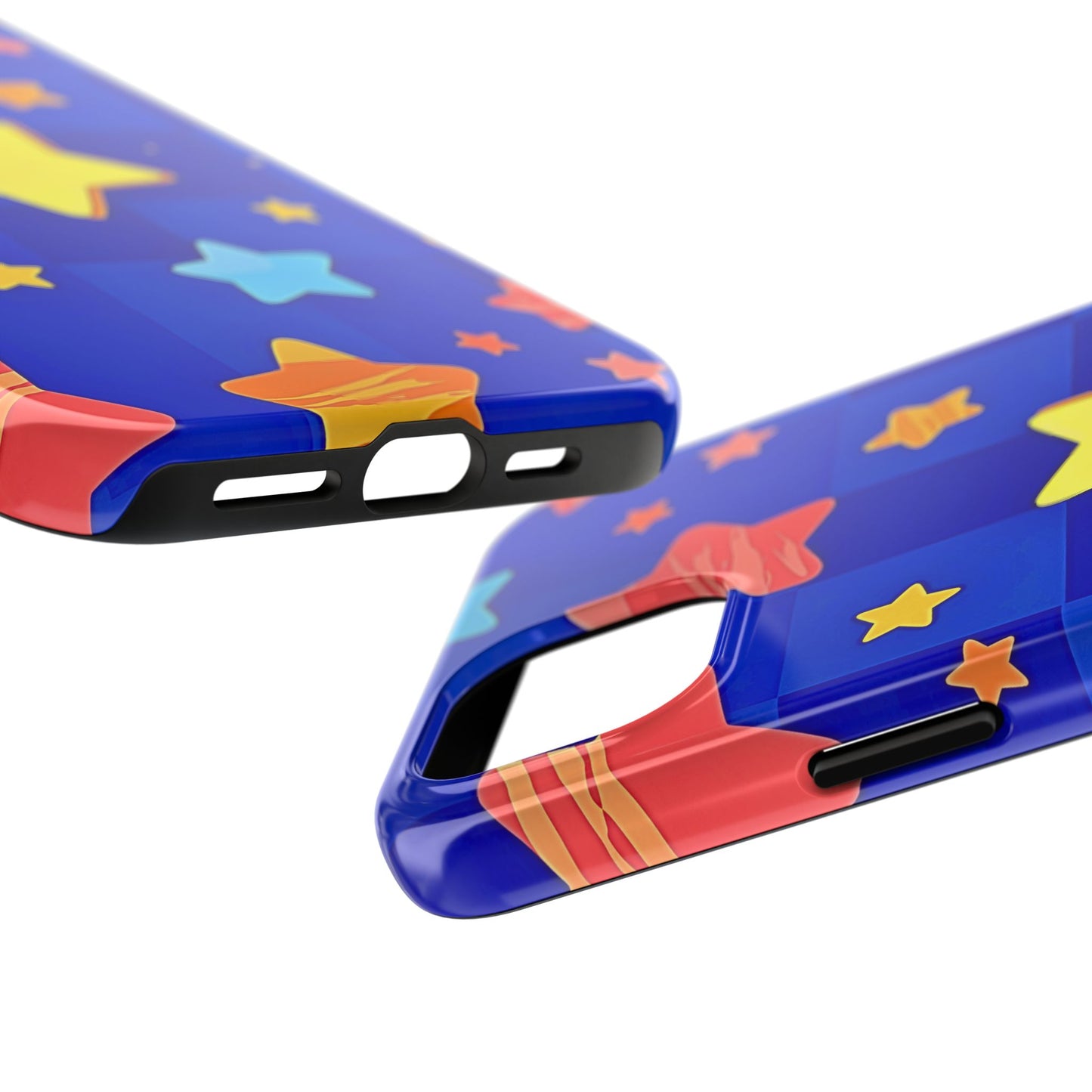 Funda resistente para teléfono con estampado de estrellas vibrantes y preppy | Estética