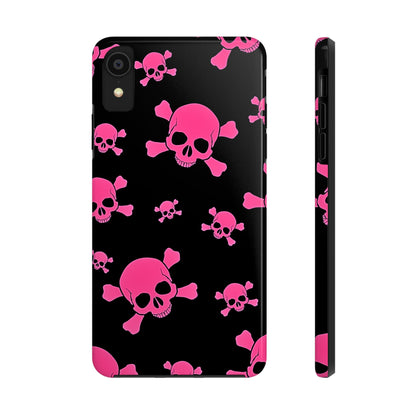 Funda resistente para teléfono estilo emo con calavera rosa | Estética