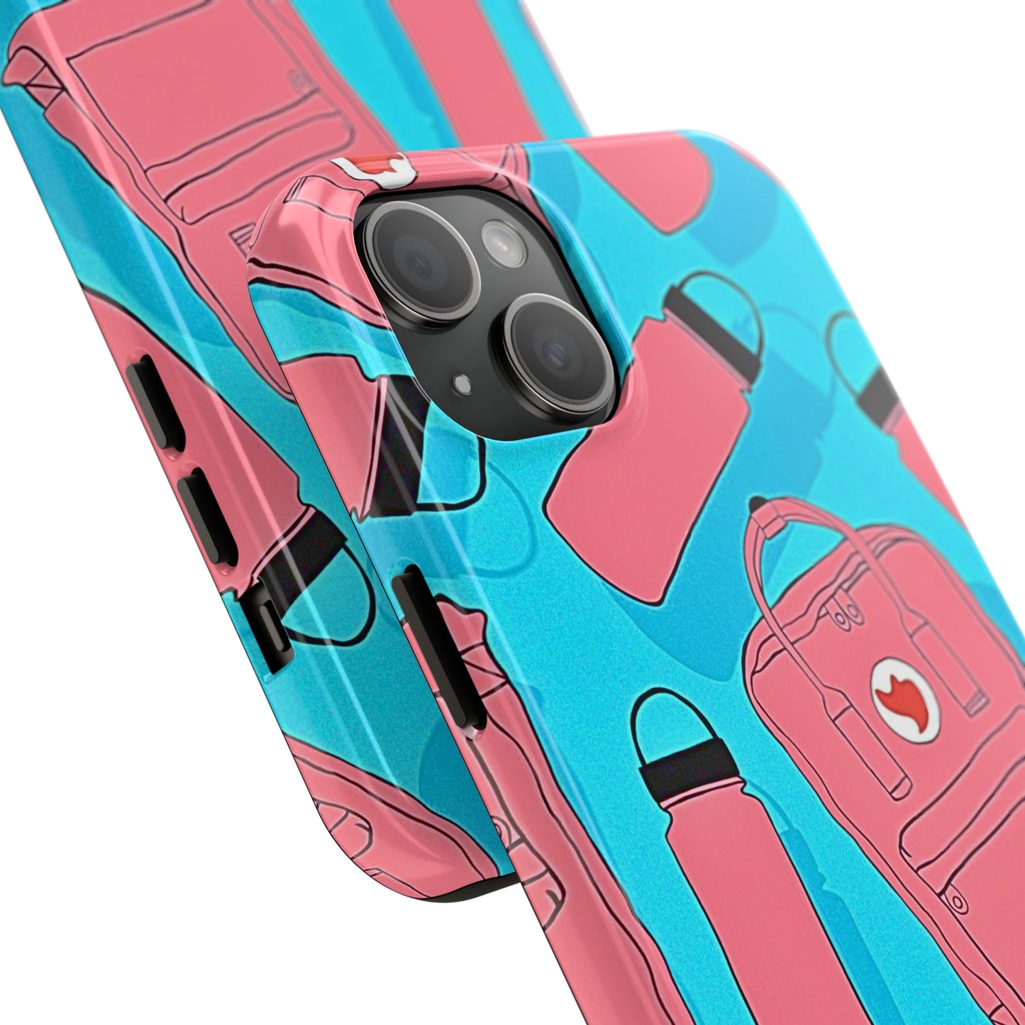 VSCO Kanken Backpack Water Bottle Pink & Blue Tough Phone Case | Aesthetic
