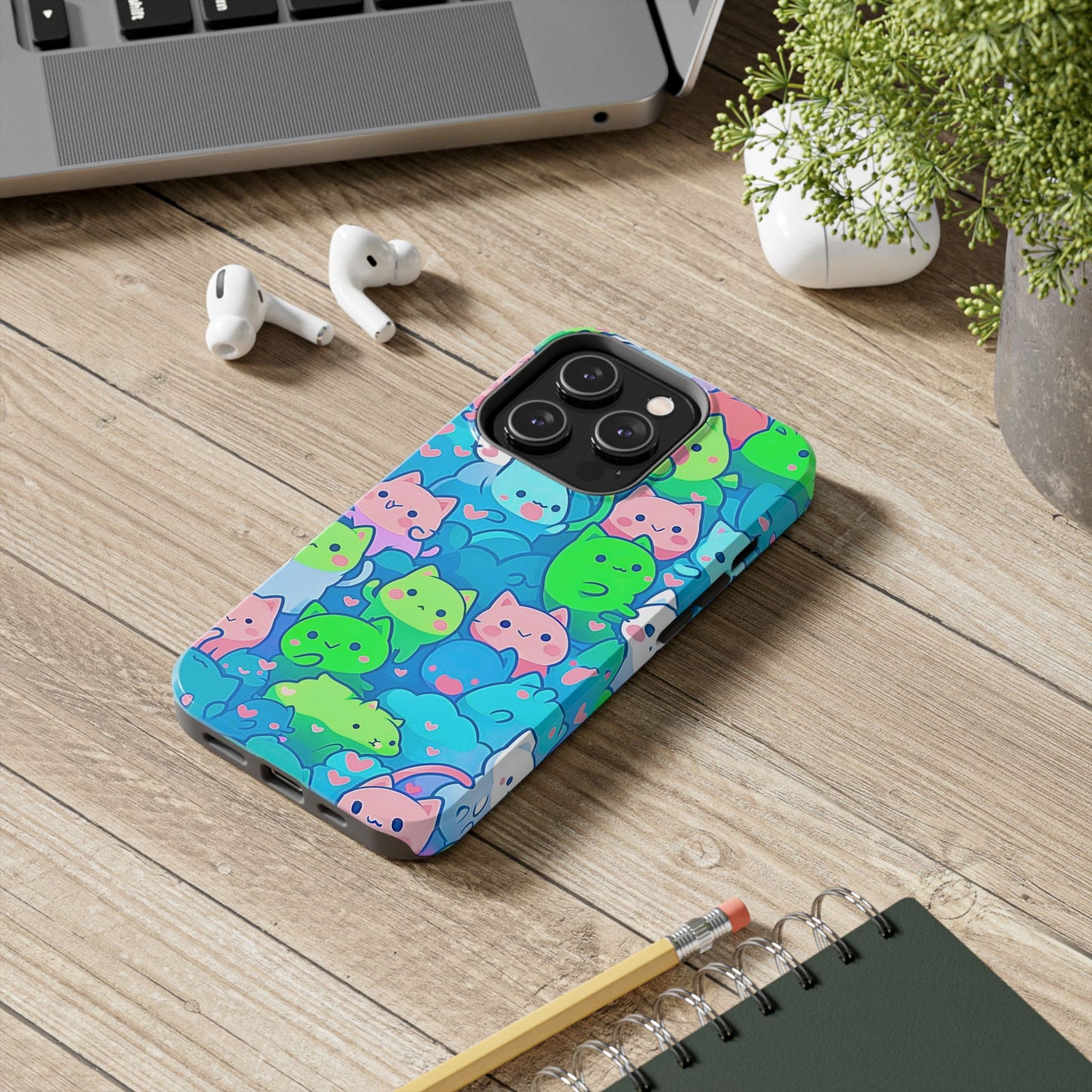 Cute Colorful Cats Pattern Style Tough Phone Case | Animals
