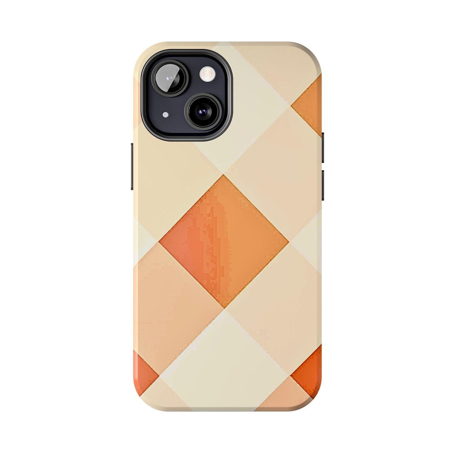 Pastel Minimalist Two-Tone Checkerboard Tough Phone Case | Aesthetic