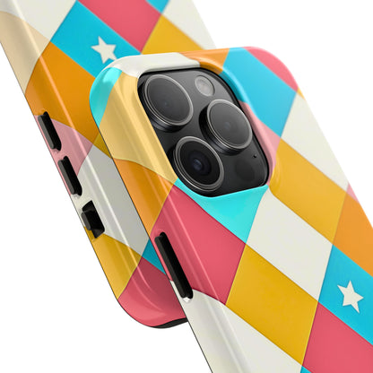 Vibrant Preppy Checkered Tough Phone Case | Aesthetic