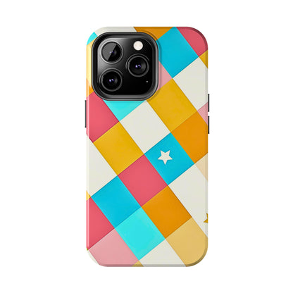 Vibrant Preppy Checkered Tough Phone Case | Aesthetic