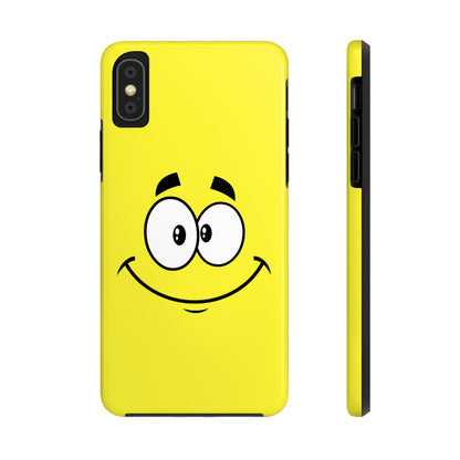 Smiley Happy Face Yellow Minimalist Cartoon Tough Phone Case | Funny