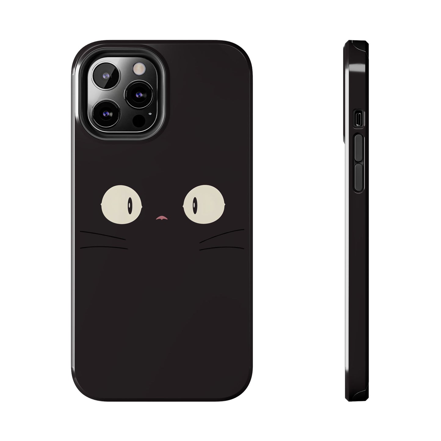 Adorable Black Cat Face and Eyes Minimal Tough Phone Case | Animals