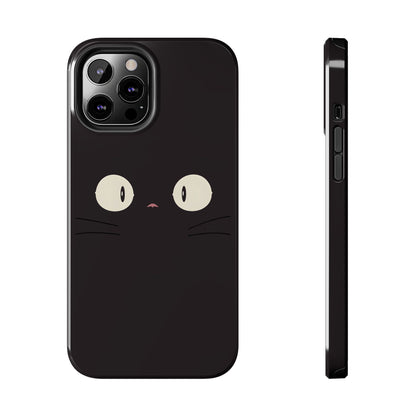 Adorable Black Cat Face and Eyes Minimal Tough Phone Case | Animals