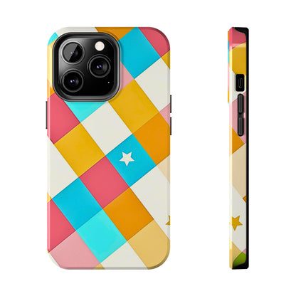Vibrant Preppy Checkered Tough Phone Case | Aesthetic