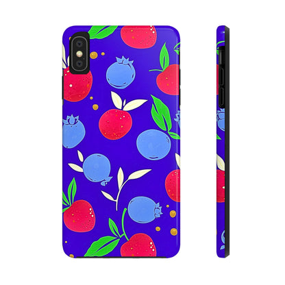 Funda resistente para teléfono con diseño de arándanos y fresas | Estética