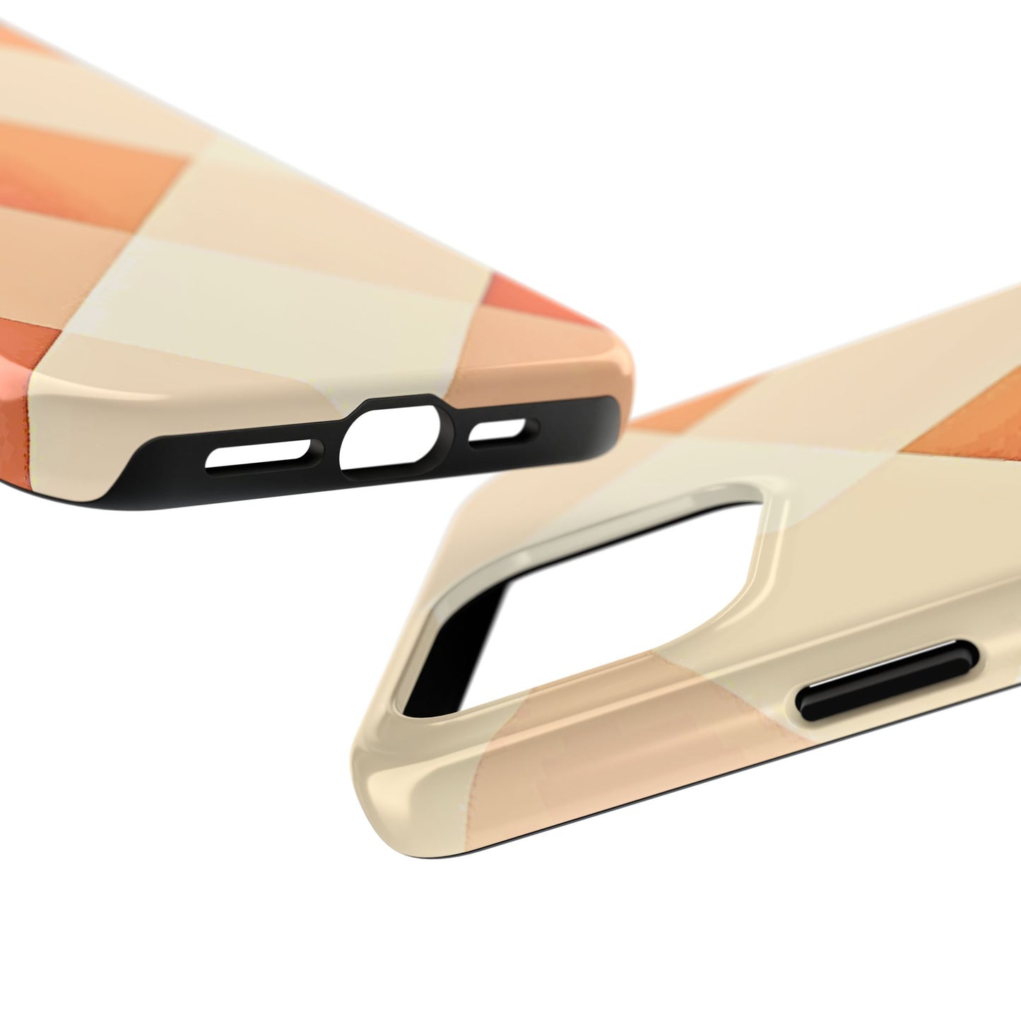 Pastel Minimalist Two-Tone Checkerboard Tough Phone Case | Aesthetic