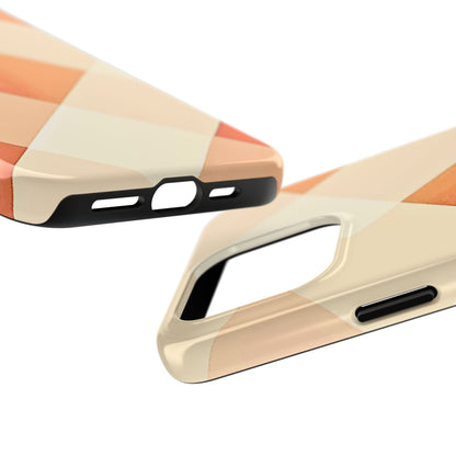 Pastel Minimalist Two-Tone Checkerboard Tough Phone Case | Aesthetic