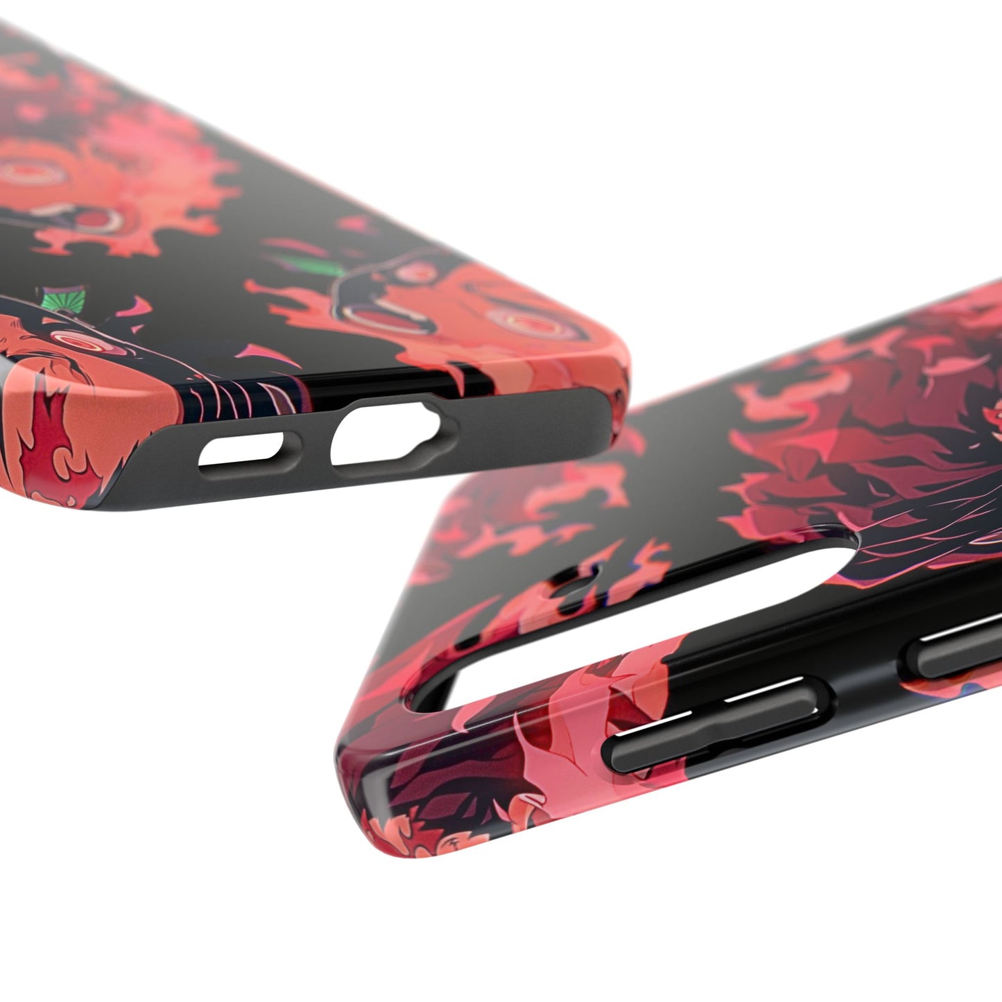 Tanjiro Kamado Flamed Style Black Tough Phone Case | Anime - Demon Slayer
