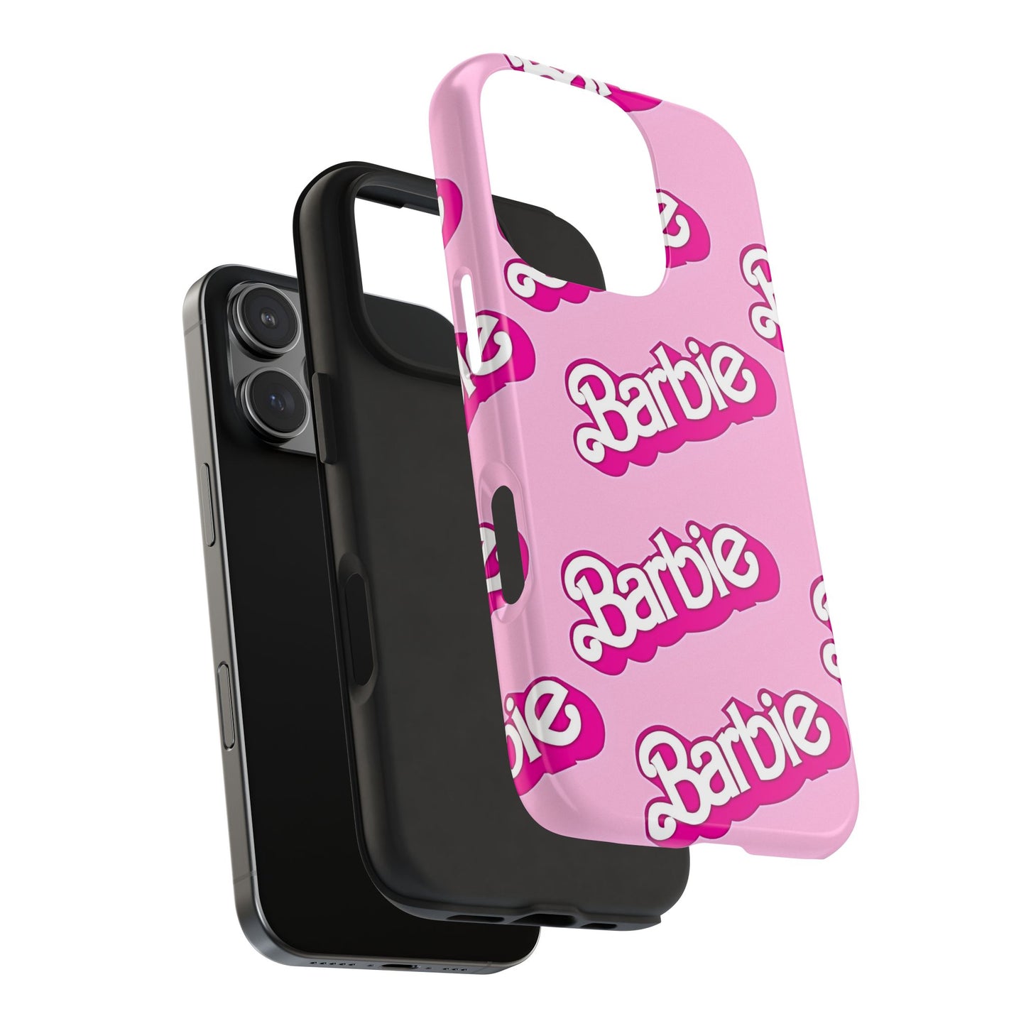Funda rígida para teléfono con estampado retro del logotipo de Barbie | Estética