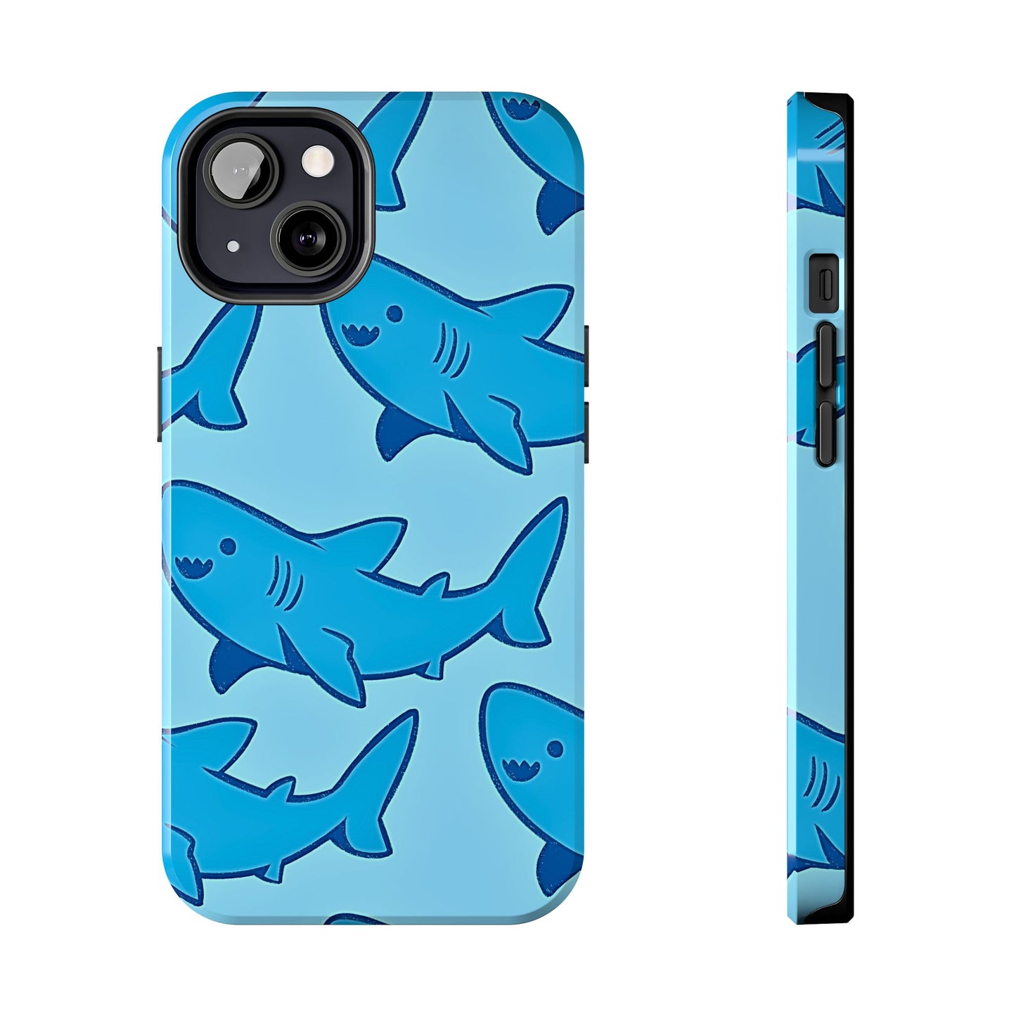 Smiley Shark Fun Pattern Tough Phone Case | Animals