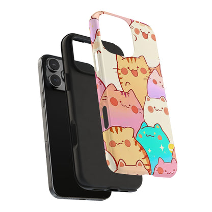 Kawaii Chubby Adorable Cats Tough Phone Case | Animals
