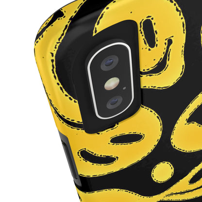 Funda resistente para teléfono con cara sonriente psicodélica colorida (versión 1) | Estética