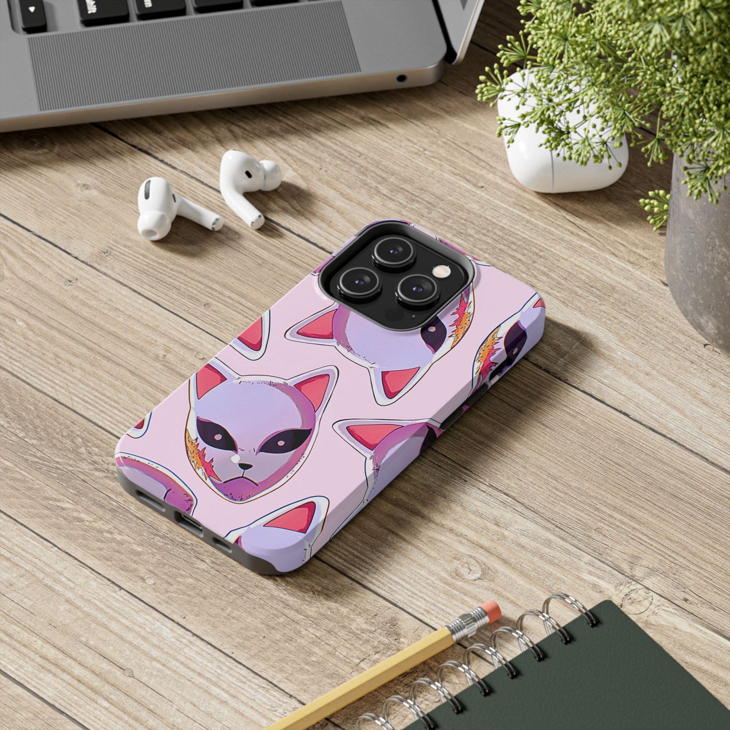 Sabito Fox Mask Pattern Tough Phone Case | Anime - Demon Slayer