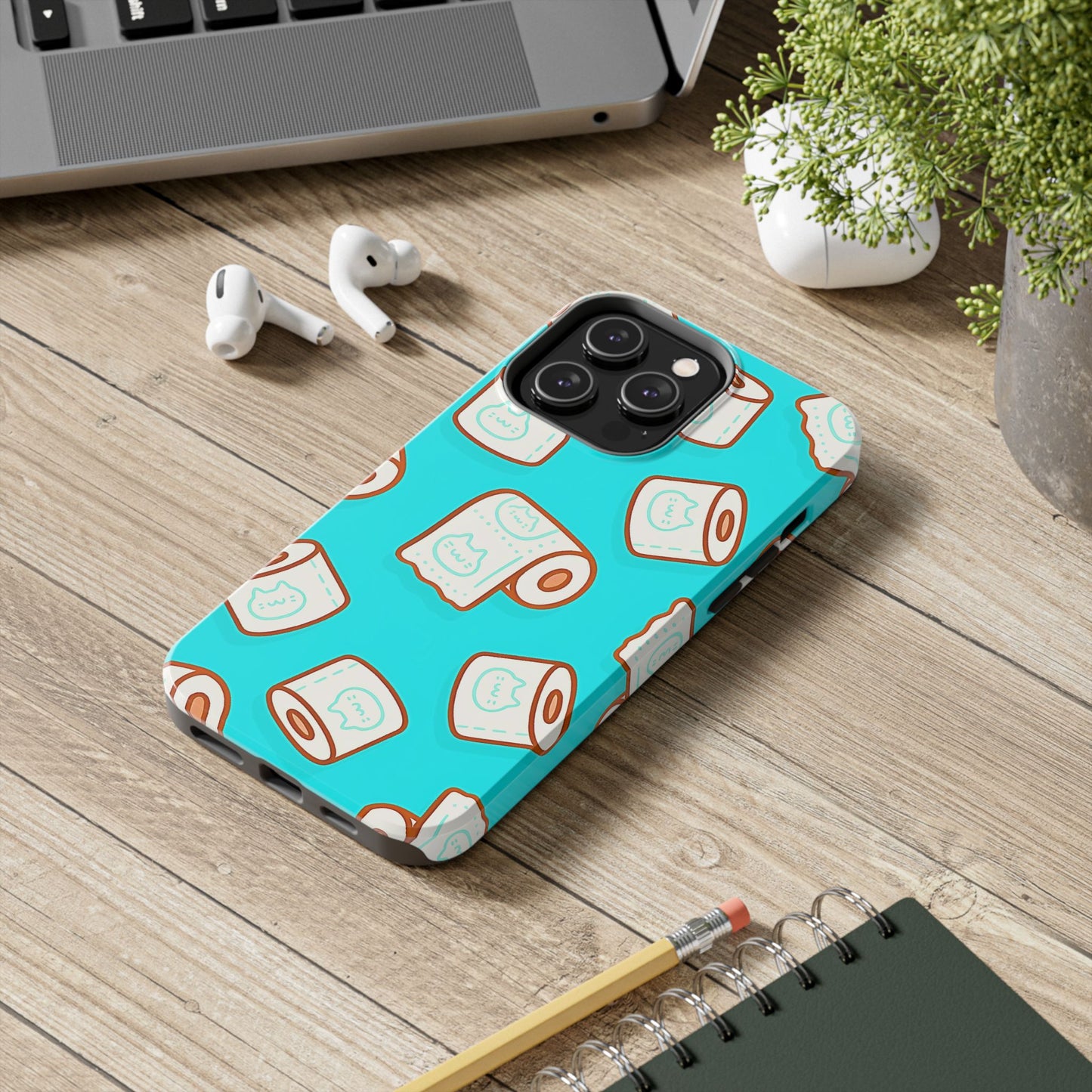 Funda resistente para teléfono con estampado de papel higiénico kawaii | Estética