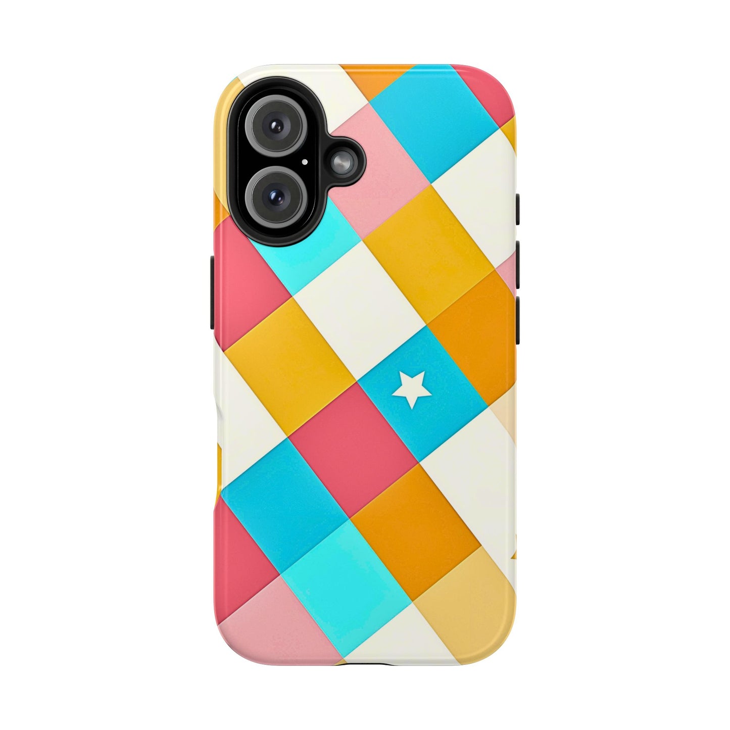 Vibrant Preppy Checkered Tough Phone Case | Aesthetic