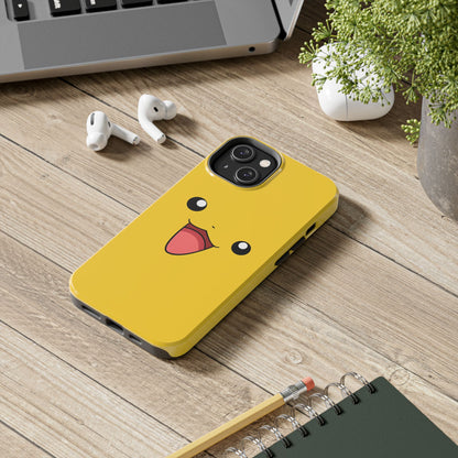 Electric Mouse Yellow Happy Face Minimal Design Tough Phone Case | Anime