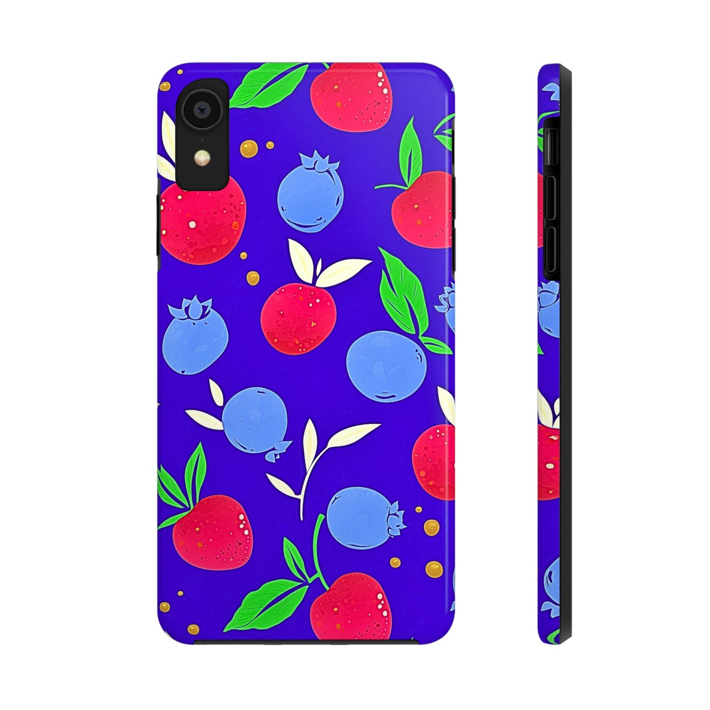 Funda resistente para teléfono con diseño de arándanos y fresas | Estética
