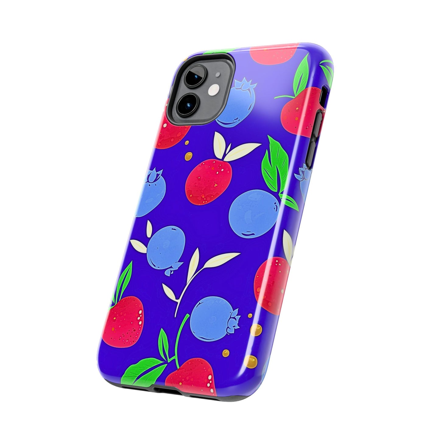 Funda resistente para teléfono con diseño de arándanos y fresas | Estética