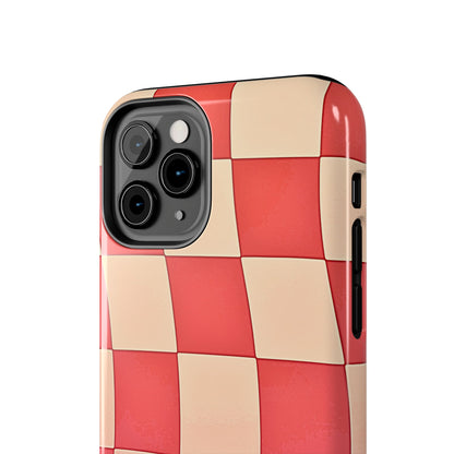 Preppy Checkered Pink Tough Phone Case | Aesthetic