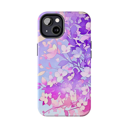 Funda resistente para teléfono con delicados estampados florales en tonos pastel | Estética
