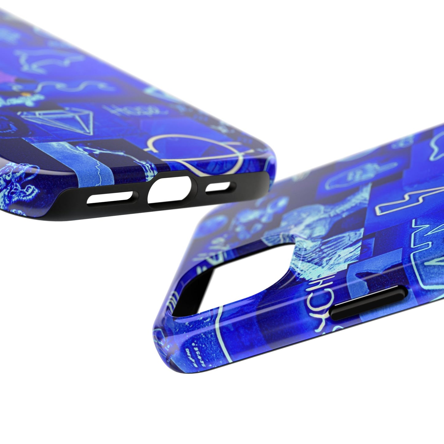 Blue Neon Style Tough Phone Case | Aesthetic