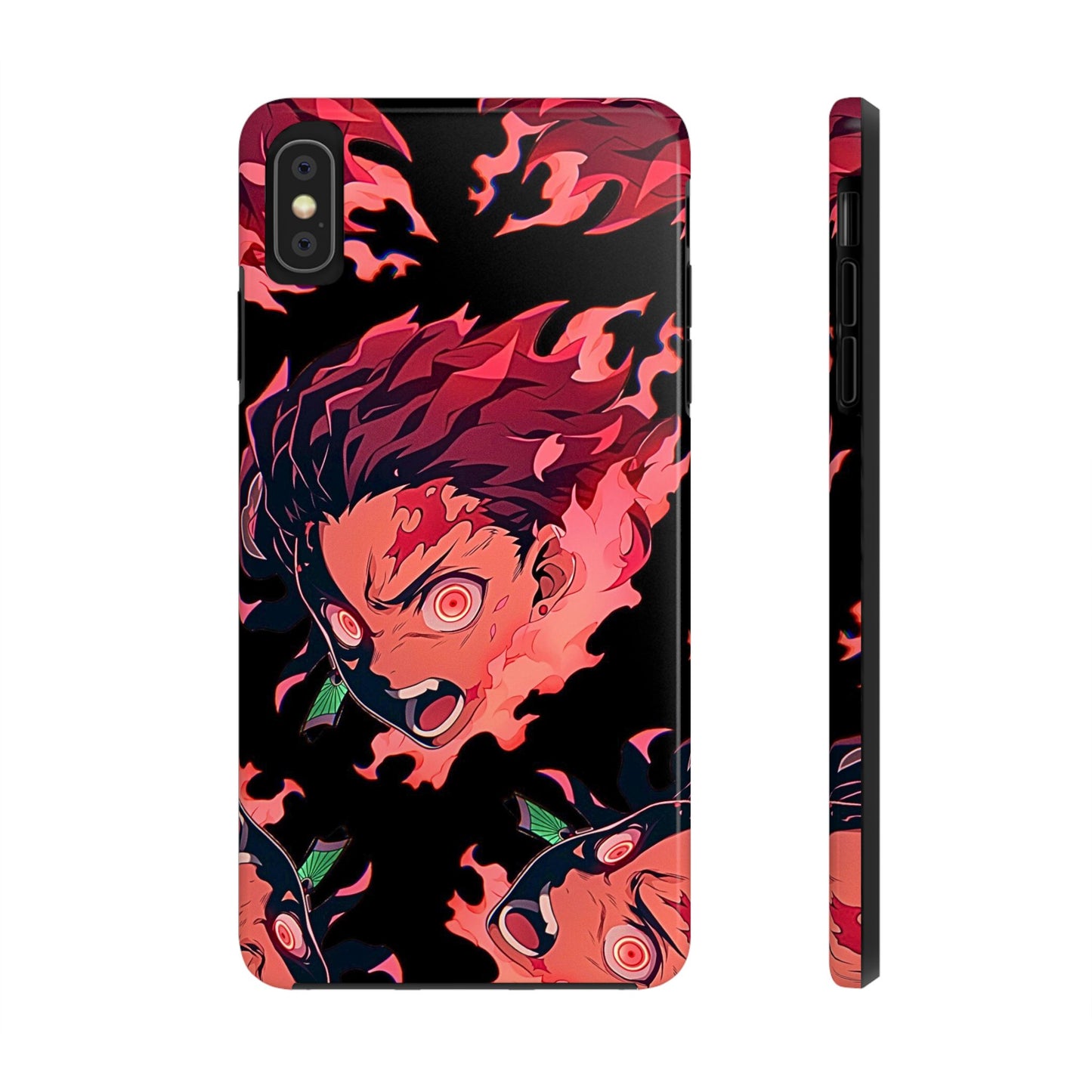Tanjiro Kamado Flamed Style Black Tough Phone Case | Anime - Demon Slayer