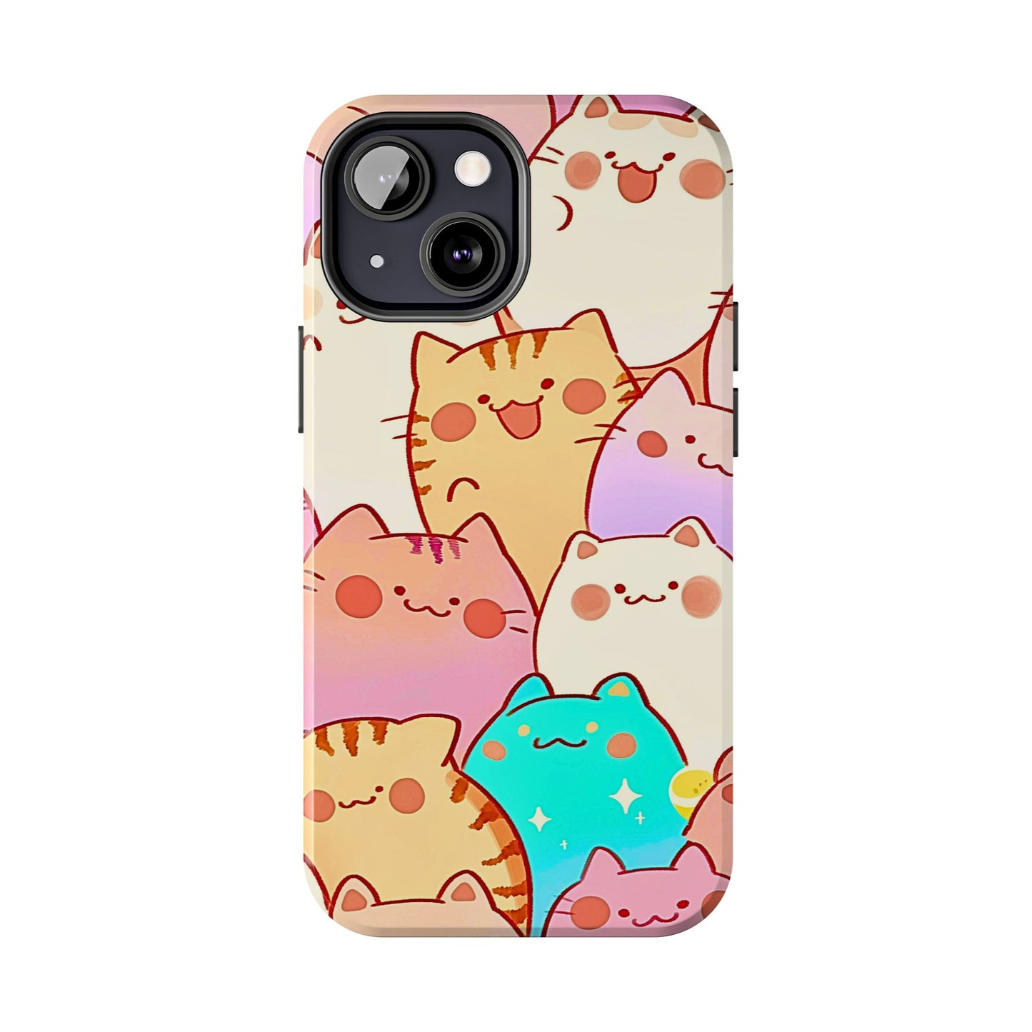 Kawaii Chubby Adorable Cats Tough Phone Case | Animals