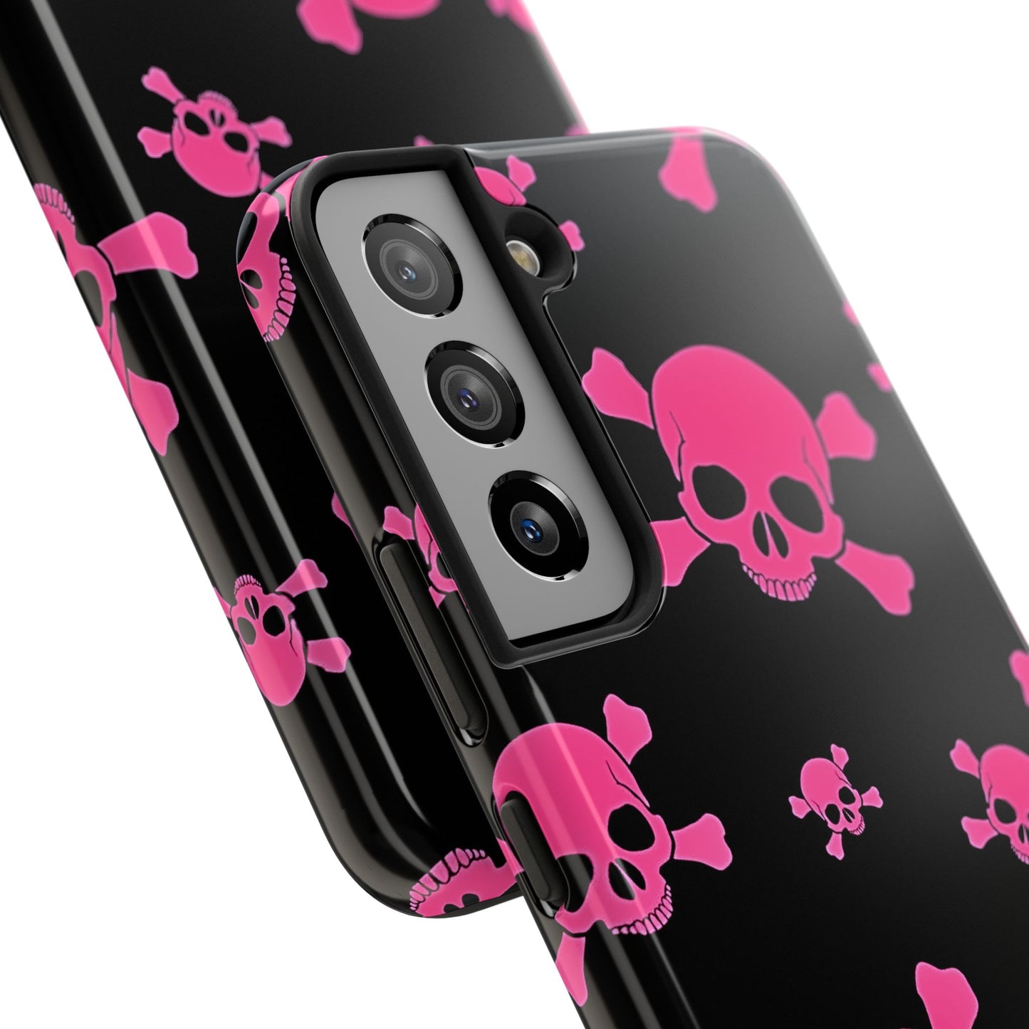 Funda resistente para teléfono estilo emo con calavera rosa | Estética
