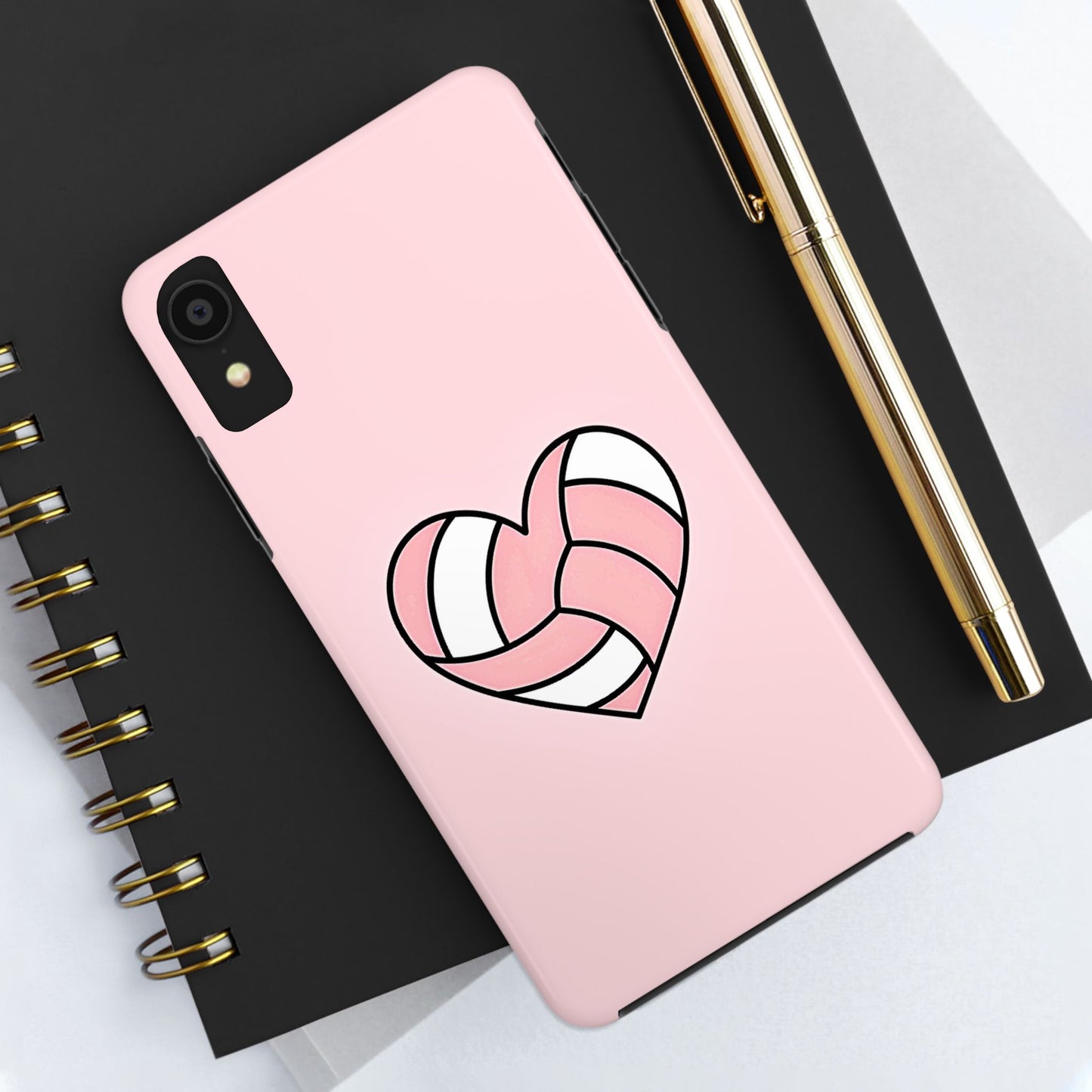 Pink Volleyball Heart Tough Phone Case | Aesthetic