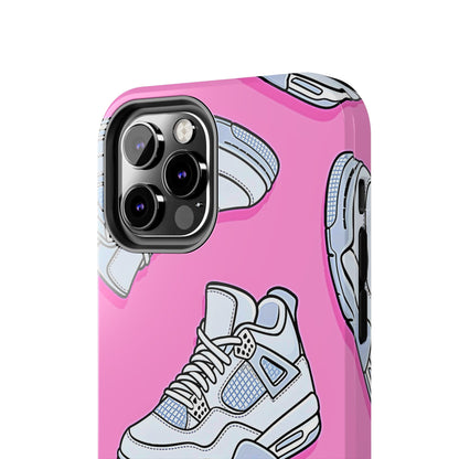 Funda resistente para teléfono con diseño de zapatillas Jordan 4 blancas | Estética