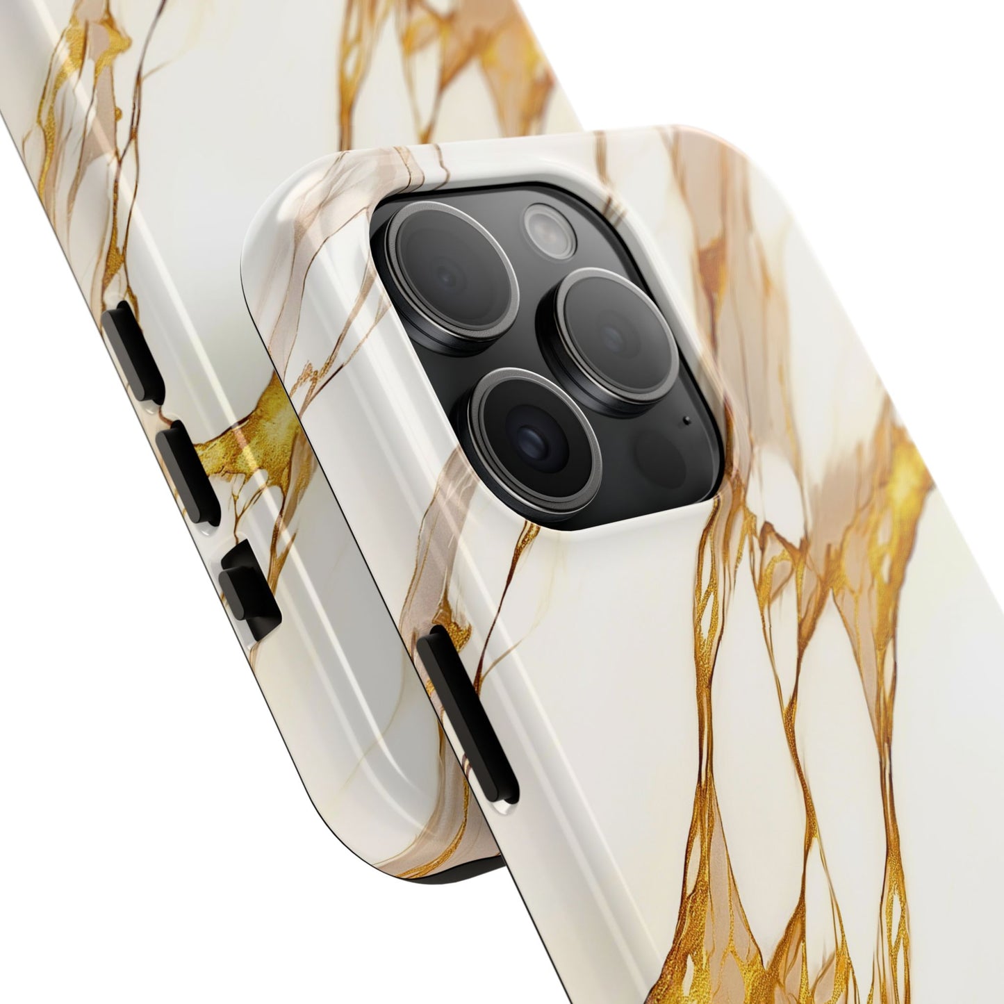 Funda/Cubierta resistente para teléfono con textura de mármol dorado de lujo | Estética