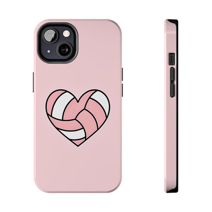 Pink Volleyball Heart Tough Phone Case | Aesthetic