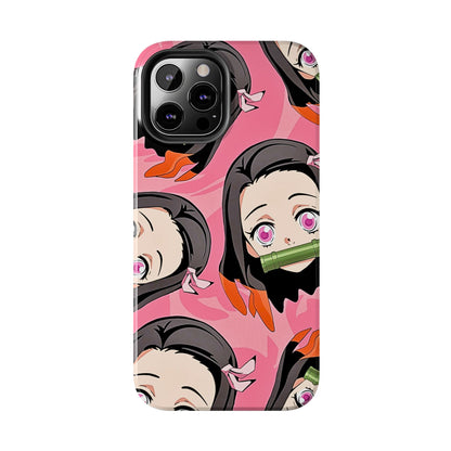 Nezuko Kamado Head Pattern Tough Phone Case | Anime - Demon Slayer