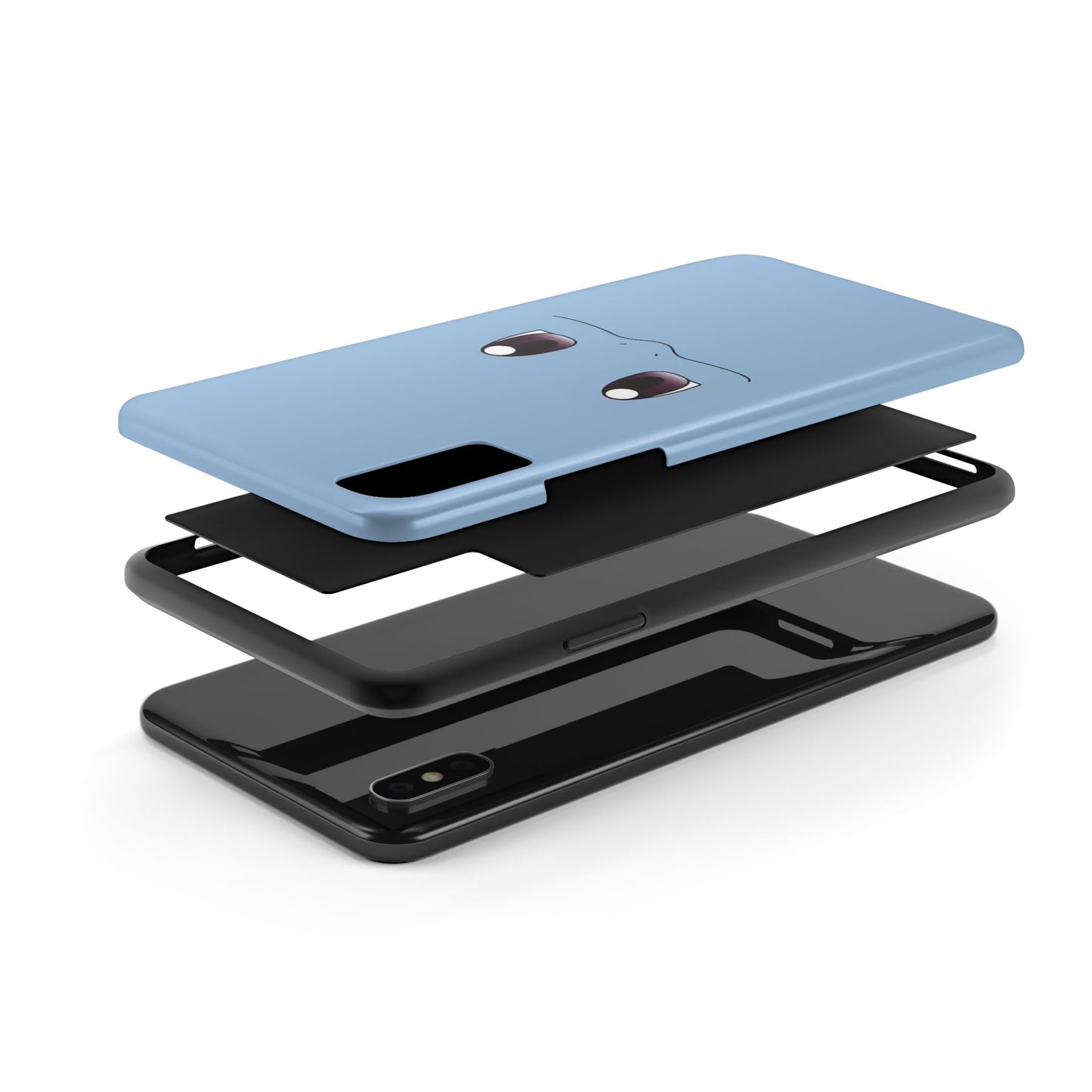 Blue Turtle Simple Blue Smile Tough Phone Case | Anime